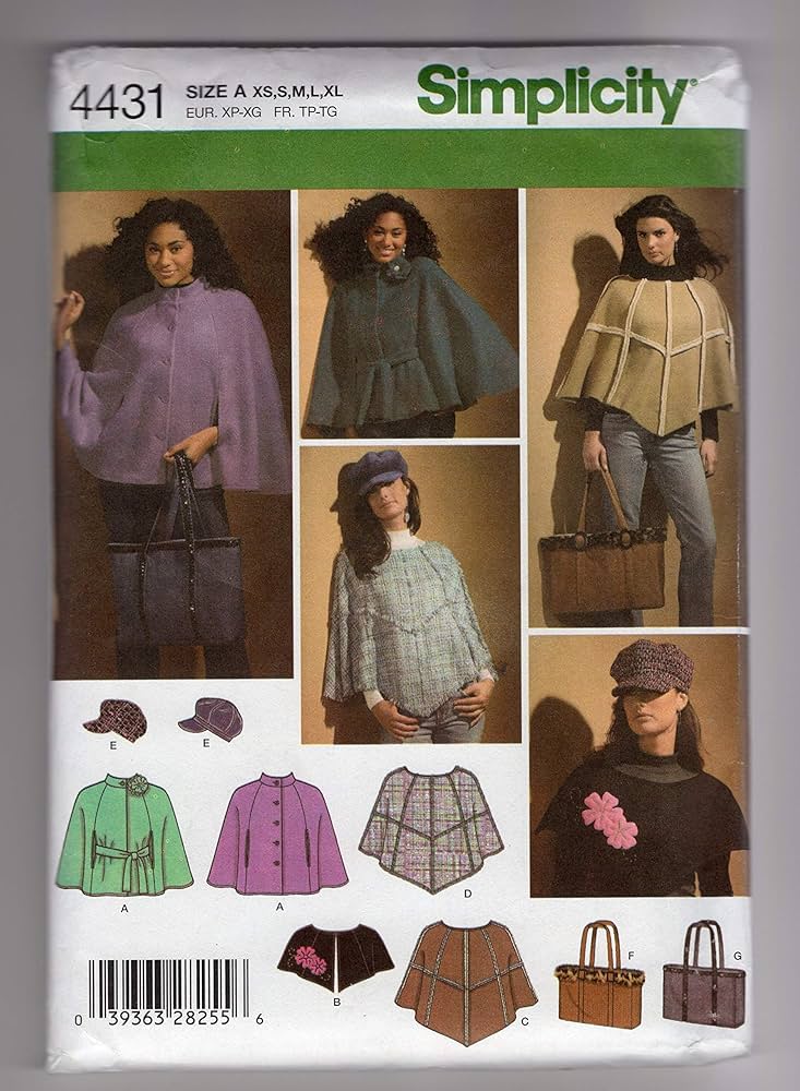 Poncho☆ Amazon.com: Simplicity Pattern 4431 Misses Poncho Capelet